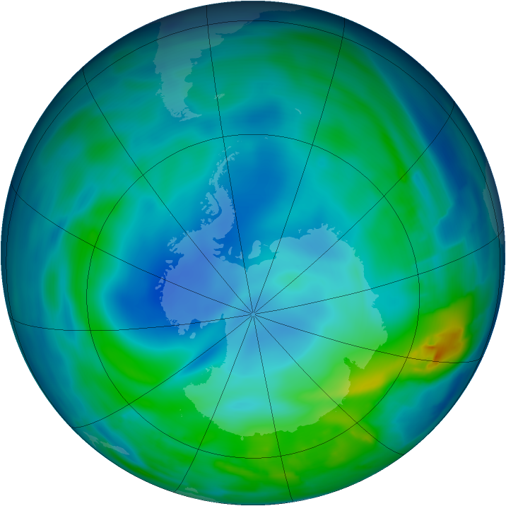 Antarctic ozone map for 18 May 2013